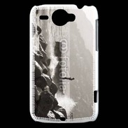 Coque HTC Wildfire G8 Pêcheur noir et blanc