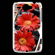 Coque HTC Wildfire G8 Fleurs Zen rouge 10