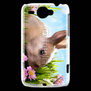 Coque HTC Wildfire G8 Lapin et fleurs