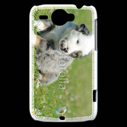 Coque HTC Wildfire G8 Chiot blanc et gris 1