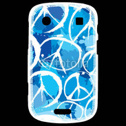Coque Blackberry Bold 9900 Peace and love Bleu