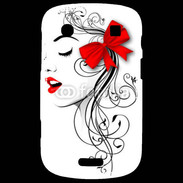 Coque Blackberry Bold 9900 Visage glamour noir et rouge