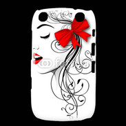 Coque Blackberry Curve 9320 Visage glamour noir et rouge
