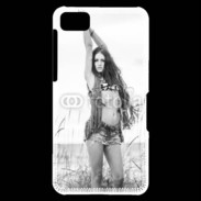 Coque Blackberry Z10 Hippie noir et blanc