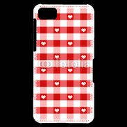 Coque Blackberry Z10 Mode vichy rouge avec coeur
