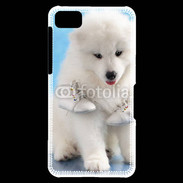 Coque Blackberry Z10 Chien blanc et paire de chaussons