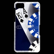 Coque Blackberry Z10 Poker bleu et noir 2