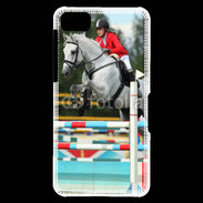 Coque Blackberry Z10 Jumping Equitation cheval gris