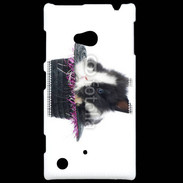 Coque Nokia Lumia 720 Lapin noir et blanc dans un chapeau
