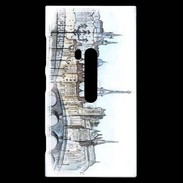 Coque Nokia Lumia 920 Vintage Paris en dessin 2