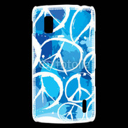Coque LG Nexus 4 Peace and love Bleu