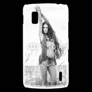Coque LG Nexus 4 Hippie noir et blanc