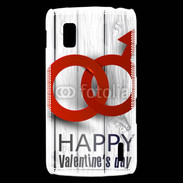 Coque LG Nexus 4 Saint valentin sur fond bois