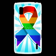 Coque LG Nexus 4 Rainbow Pride Ribbon