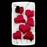 Coque LG Nexus 4 Coeur en bois