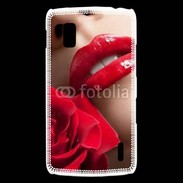 Coque LG Nexus 4 Bouche et rose glamour