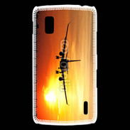 Coque LG Nexus 4 Avion de ligne et couché de soleil