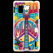 Coque LG Optimus G Peace love music 3