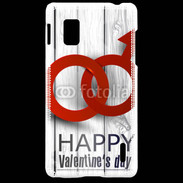 Coque LG Optimus G Saint valentin sur fond bois
