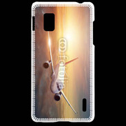 Coque LG Optimus G Avion de ligne au coucher de soleil