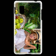 Coque LG Optimus G Petite fille avec panier de pommes