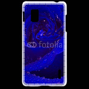 Coque LG Optimus G Fleur rose bleue