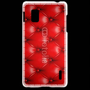 Coque LG Optimus G Capitonnage cuir rouge