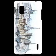 Coque LG Optimus G Vintage Paris en dessin 2