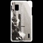 Coque LG Optimus G Pêcheur noir et blanc