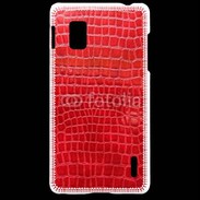 Coque LG Optimus G Effet crocodile rouge