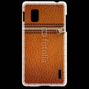 Coque LG Optimus G Effet cuir avec zippe