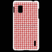 Coque LG Optimus G Effet vichy rouge et blanc