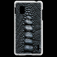 Coque LG Optimus G Effet crocodile noir