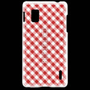 Coque LG Optimus G Vichy rouge et blanc 2