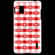 Coque LG Optimus G Mode vichy rouge avec coeur