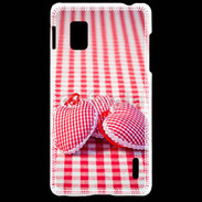 Coque LG Optimus G Mode vichy et petit coeur