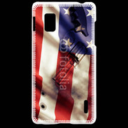 Coque LG Optimus G Drapeau USA avec arme