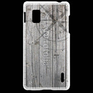 Coque LG Optimus G Rose des vents sur fond en bois