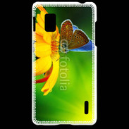 Coque LG Optimus G Papillon posé sur une fleur
