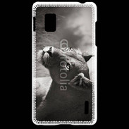 Coque LG Optimus G Lionne en noir et blanc