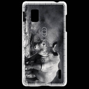 Coque LG Optimus G Rhinocéros noir et blanc