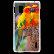 Coque LG Optimus G Couple d'oiseaux colorés