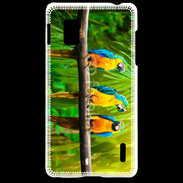 Coque LG Optimus G Trois perroquets bleu et jaune