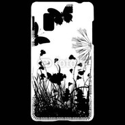 Coque LG Optimus G Papillon en noir et blanc