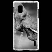 Coque LG Optimus G Elephant d'Afrique en noir et blanc