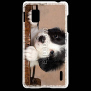 Coque LG Optimus G Chiot blanc et noir 2