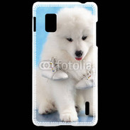 Coque LG Optimus G Chien blanc et paire de chaussons