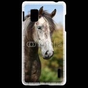 Coque LG Optimus G Portrait cheval arabe gris 1