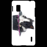 Coque LG Optimus G Lapin noir et blanc dans un chapeau