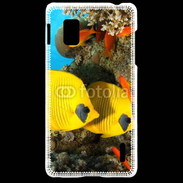 Coque LG Optimus G Poissons exotiques jaune 5